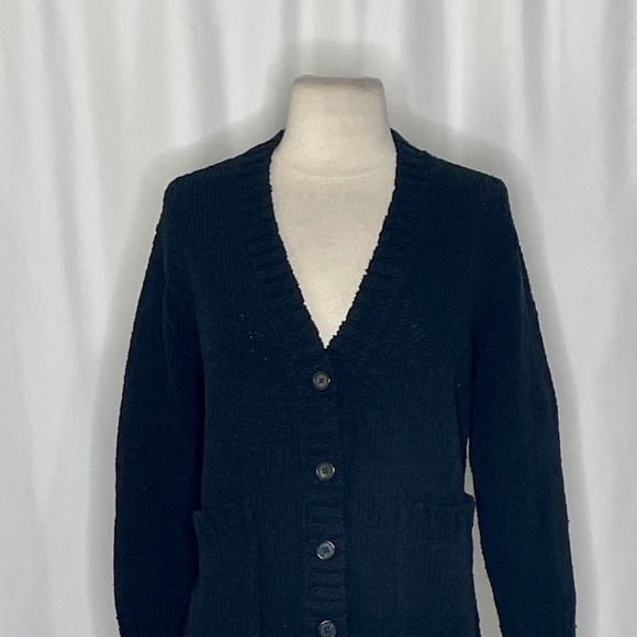 NWT!! J. CREW Marina V-Neck Cardigan Sweater Pockets Solid Black Preppy X-Small - Picture 4 of 15